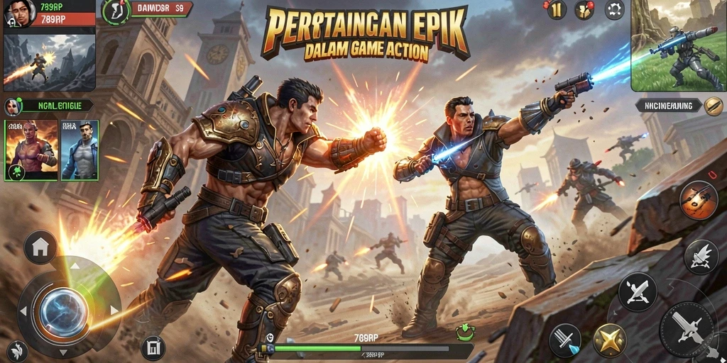 Screenshot gameplay 789RP menampilkan pertempuran aksi yang mendebarkan.