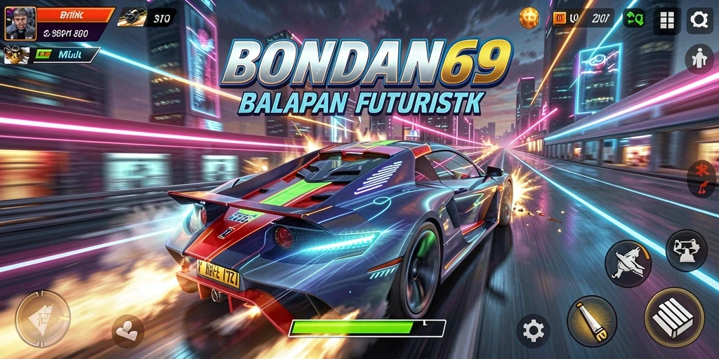 Gameplay BONDAN69 yang mendebarkan di lintasan balap futuristik.