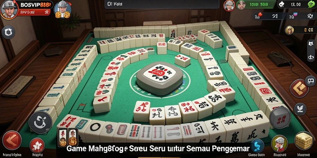 Tampak gameplay BOSVIP88 dengan desain ubin Mahjong yang menarik.