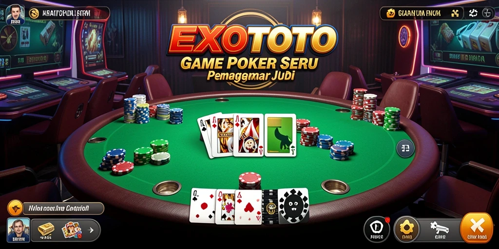 Tampilan gameplay EXOTOTO dengan aksi seru permainan Poker.