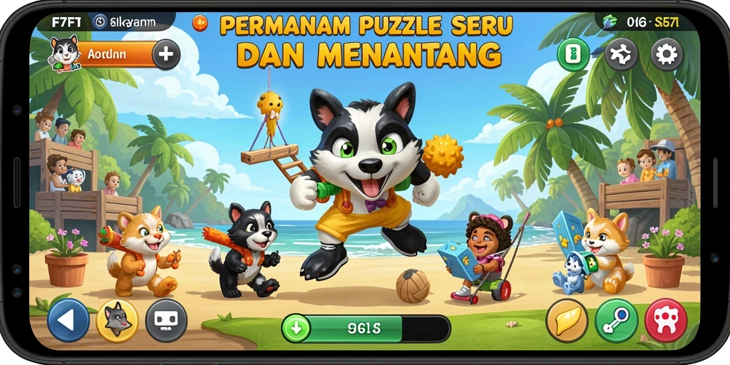 Tangkapan layar F7F7 menampilkan gameplay Puzzle yang menantang dan seru.