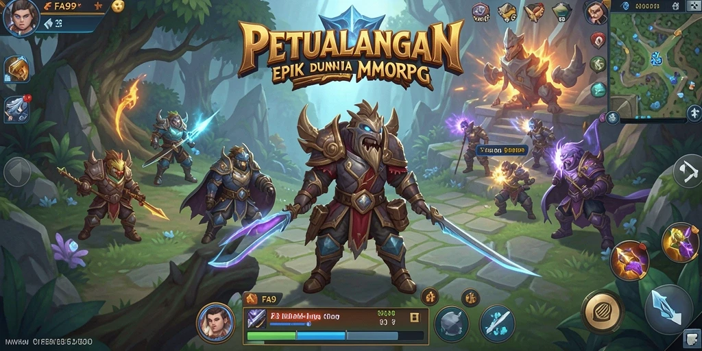 Gameplay FA99 yang menampilkan petualangan seru dan pertempuran kolosal.