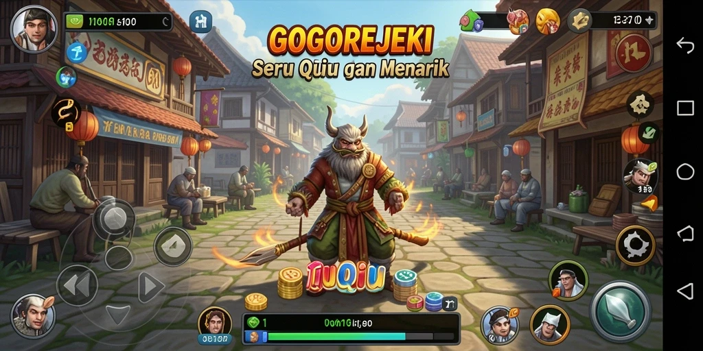 Tampilan gameplay seru GOGOREJEKI saat bermain QiuQiu.