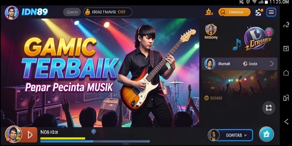 Screenshot IDN89 menunjukkan gameplay musik yang menyenangkan dan interaktif.