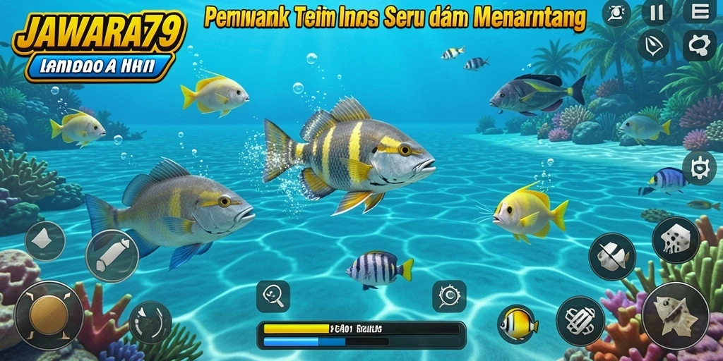 Tampilan gameplay seru JAWARA79 dengan efek visual menarik.