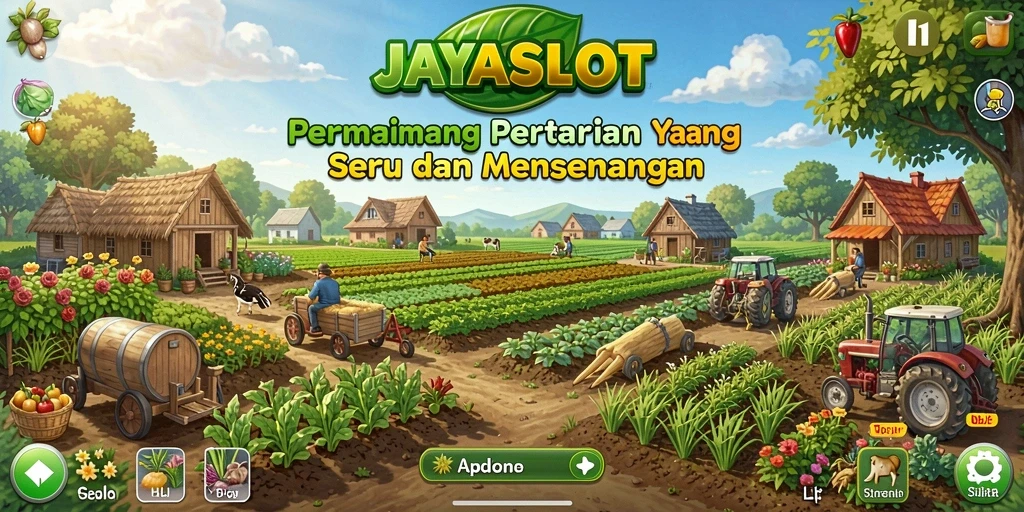 Gameplay seru di JAYASLOT menampilkan pertanian yang indah dan produktif.