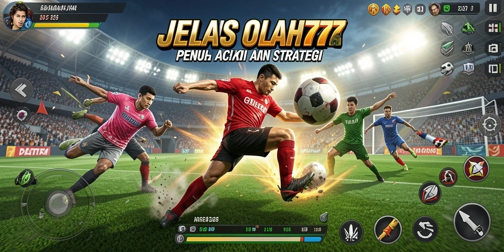 Tangkapan layar utama JELAS777 menampilkan aksi seru dalam permainan olahraga.