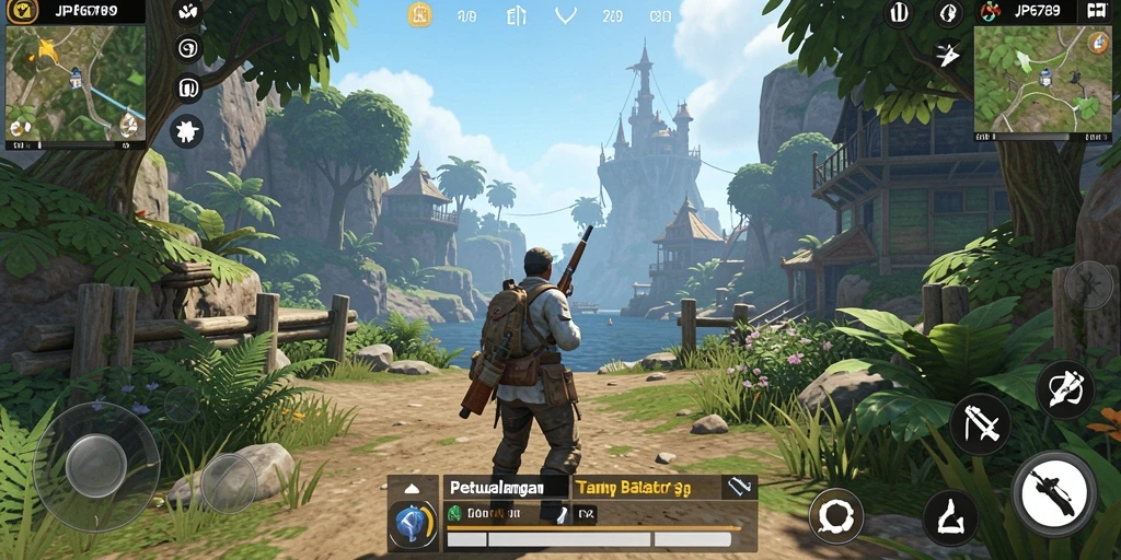 Screenshot gameplay JP6789 menunjukkan petualangan mendebarkan di dunia terbuka.