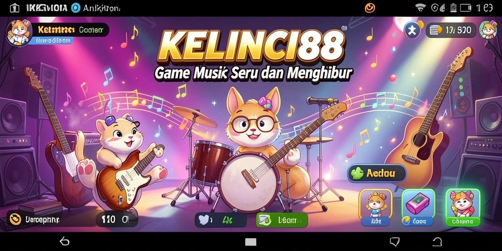 Tampilan gameplay KELINCI88 saat bermain musik.