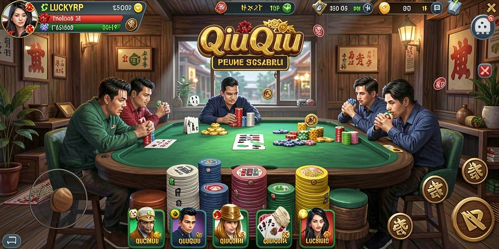 Tampilan gameplay QiuQiu di LUCKYRP yang mendebarkan.