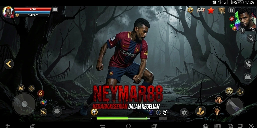 Tangkapan layar gameplay NEYMAR88 dengan suasana mencekam.