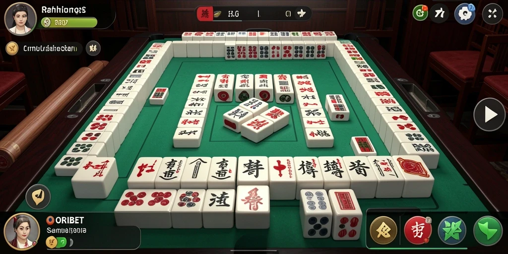 Screenshot gameplay ORIBET menampilkan serunya permainan Mahjong.