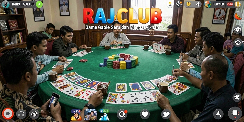 Tampilan seru gameplay Gaple di RAJACLUB dengan teman-teman.