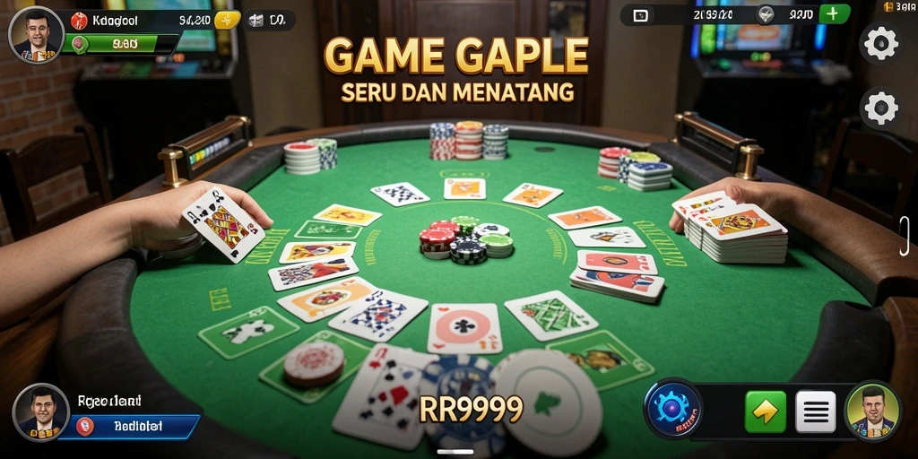 Tampilan gameplay seru RR999 saat bermain gaple.
