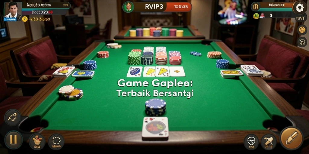 Tampilan seru gameplay Gaple yang menantang di RVIP3.
