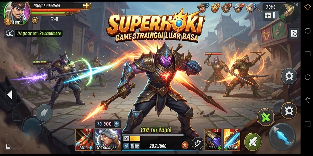 Tampilan gameplay SUPERHOKI dengan taktik pertarungan intens.