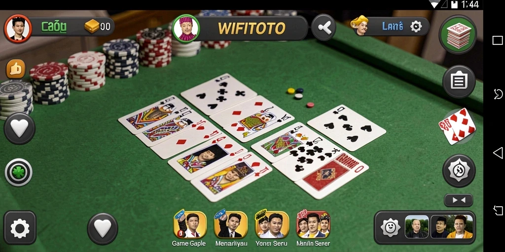 Tampilan gameplay seru di WIFITOTO dengan kartu Gaple.